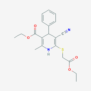 molecular formula C20H22N2O4S B344001 Ethyl 5-cyano-6-[(2-ethoxy-2-oxoethyl)sulfanyl]-2-methyl-4-phenyl-1,4-dihydropyridine-3-carboxylate 