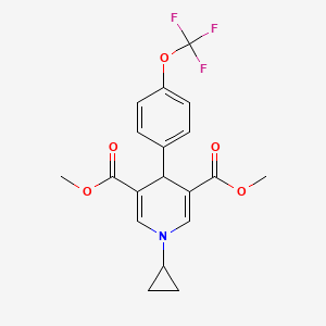 molecular formula C19H18F3NO5 B3440040 dimethyl 1-cyclopropyl-4-[4-(trifluoromethoxy)phenyl]-1,4-dihydro-3,5-pyridinedicarboxylate 