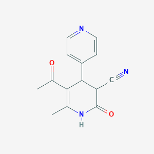 molecular formula C14H13N3O2 B344006 2-Oxo-4-(4-pyridyl)-5-acetyl-6-methyl-1,2,3,4-tetrahydropyridine-3-carbonitrile 