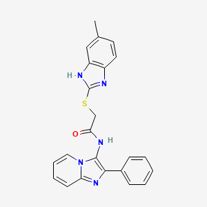 molecular formula C23H19N5OS B3440071 2-[(5-methyl-1H-benzimidazol-2-yl)thio]-N-(2-phenylimidazo[1,2-a]pyridin-3-yl)acetamide 