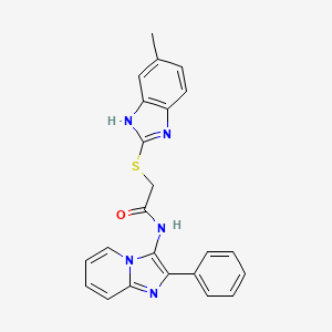 2-[(5-METHYL-1H-1,3-BENZODIAZOL-2-YL)SULFANYL]-N-{2-PHENYLIMIDAZO[1,2-A]PYRIDIN-3-YL}ACETAMIDE