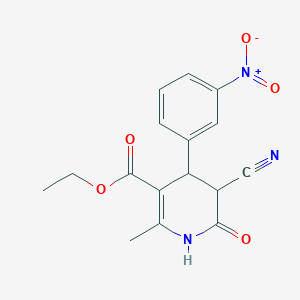 Ethyl 5-cyano-4-{3-nitrophenyl}-2-methyl-6-oxo-1,4,5,6-tetrahydropyridine-3-carboxylate