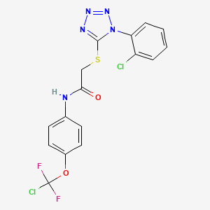 molecular formula C16H11Cl2F2N5O2S B3440085 N-{4-[chloro(difluoro)methoxy]phenyl}-2-{[1-(2-chlorophenyl)-1H-tetrazol-5-yl]thio}acetamide 