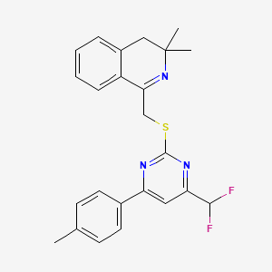 molecular formula C24H23F2N3S B3440094 1-({[4-(difluoromethyl)-6-(4-methylphenyl)pyrimidin-2-yl]thio}methyl)-3,3-dimethyl-3,4-dihydroisoquinoline 