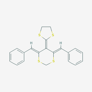 molecular formula C21H18S4 B344014 4,6-Dibenzylidene-5-(1,3-dithiolan-2-ylidene)-1,3-dithiane 