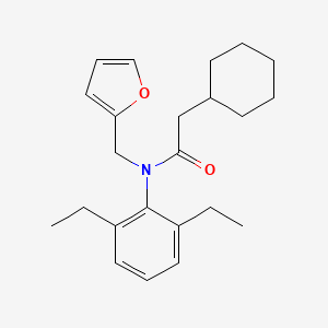 molecular formula C23H31NO2 B3440195 2-cyclohexyl-N-(2,6-diethylphenyl)-N-(2-furylmethyl)acetamide 