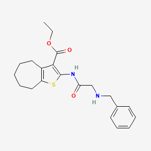 molecular formula C21H26N2O3S B3440203 ETHYL 2-[2-(BENZYLAMINO)ACETAMIDO]-4H,5H,6H,7H,8H-CYCLOHEPTA[B]THIOPHENE-3-CARBOXYLATE 