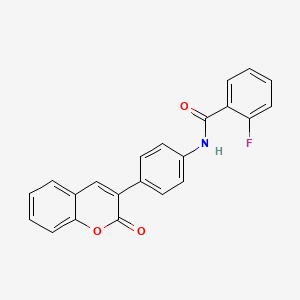 molecular formula C22H14FNO3 B3440226 2-fluoro-N-[4-(2-oxo-2H-chromen-3-yl)phenyl]benzamide 