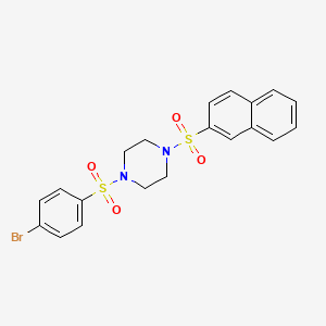 molecular formula C20H19BrN2O4S2 B3440239 1-[(4-bromophenyl)sulfonyl]-4-(2-naphthylsulfonyl)piperazine 