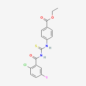 molecular formula C17H14ClIN2O3S B3440245 ethyl 4-({[(2-chloro-5-iodobenzoyl)amino]carbonothioyl}amino)benzoate 