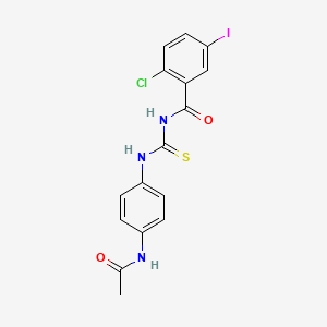 molecular formula C16H13ClIN3O2S B3440248 N-({[4-(acetylamino)phenyl]amino}carbonothioyl)-2-chloro-5-iodobenzamide 