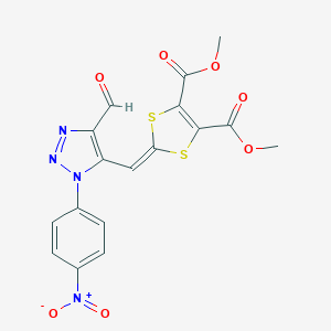 molecular formula C17H12N4O7S2 B344026 dimethyl 2-[(4-formyl-1-{4-nitrophenyl}-1H-1,2,3-triazol-5-yl)methylene]-1,3-dithiole-4,5-dicarboxylate 