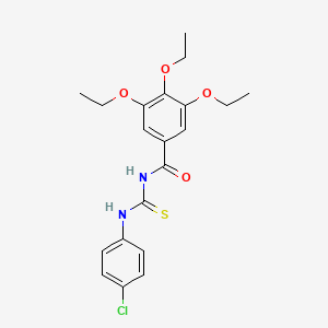 molecular formula C20H23ClN2O4S B3440267 N-{[(4-chlorophenyl)amino]carbonothioyl}-3,4,5-triethoxybenzamide CAS No. 81292-61-7