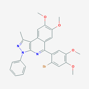 molecular formula C27H24BrN3O4 B344027 5-(2-bromo-4,5-dimethoxyphenyl)-7,8-dimethoxy-1-methyl-3-phenyl-3H-pyrazolo[3,4-c]isoquinoline 