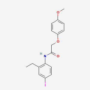 molecular formula C17H18INO3 B3440293 N-(2-ethyl-4-iodophenyl)-2-(4-methoxyphenoxy)acetamide 
