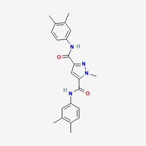 molecular formula C22H24N4O2 B3440319 N,N'-bis(3,4-dimethylphenyl)-1-methyl-1H-pyrazole-3,5-dicarboxamide 