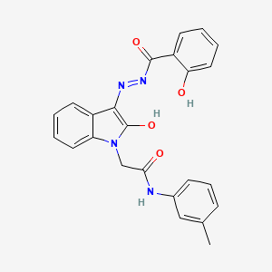 molecular formula C24H20N4O4 B3440322 2-{3-[(2-hydroxybenzoyl)hydrazono]-2-oxo-2,3-dihydro-1H-indol-1-yl}-N-(3-methylphenyl)acetamide 
