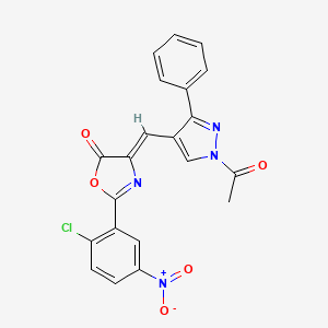 4-[(1-acetyl-3-phenyl-1H-pyrazol-4-yl)methylene]-2-(2-chloro-5-nitrophenyl)-1,3-oxazol-5(4H)-one