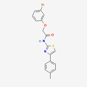 molecular formula C18H15BrN2O2S B3440340 2-(3-bromophenoxy)-N-[4-(4-methylphenyl)-1,3-thiazol-2-yl]acetamide 