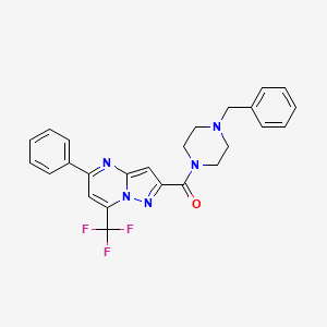 molecular formula C25H22F3N5O B3440341 2-[(4-benzyl-1-piperazinyl)carbonyl]-5-phenyl-7-(trifluoromethyl)pyrazolo[1,5-a]pyrimidine 