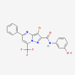 3-bromo-N-(3-hydroxyphenyl)-5-phenyl-7-(trifluoromethyl)pyrazolo[1,5-a]pyrimidine-2-carboxamide