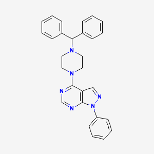 4-[4-(diphenylmethyl)-1-piperazinyl]-1-phenyl-1H-pyrazolo[3,4-d]pyrimidine