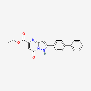 molecular formula C21H17N3O3 B3440378 ethyl 2-(4-biphenylyl)-7-hydroxypyrazolo[1,5-a]pyrimidine-5-carboxylate 