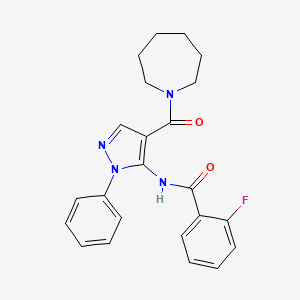 molecular formula C23H23FN4O2 B3440393 N-[4-(1-azepanylcarbonyl)-1-phenyl-1H-pyrazol-5-yl]-2-fluorobenzamide 