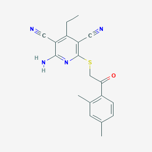 2-amino-6-{[2-(2,4-dimethylphenyl)-2-oxoethyl]thio}-4-ethyl-3,5-pyridinedicarbonitrile