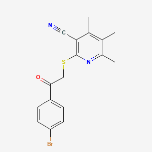 molecular formula C17H15BrN2OS B3440420 2-{[2-(4-bromophenyl)-2-oxoethyl]thio}-4,5,6-trimethylnicotinonitrile CAS No. 317324-73-5