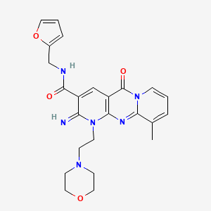 molecular formula C24H26N6O4 B3440423 N-(2-furylmethyl)-2-imino-10-methyl-1-[2-(4-morpholinyl)ethyl]-5-oxo-1,5-dihydro-2H-dipyrido[1,2-a:2',3'-d]pyrimidine-3-carboxamide 