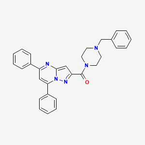 molecular formula C30H27N5O B3440438 2-[(4-benzyl-1-piperazinyl)carbonyl]-5,7-diphenylpyrazolo[1,5-a]pyrimidine 