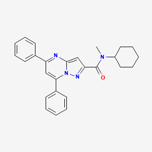 molecular formula C26H26N4O B3440446 N-cyclohexyl-N-methyl-5,7-diphenylpyrazolo[1,5-a]pyrimidine-2-carboxamide 