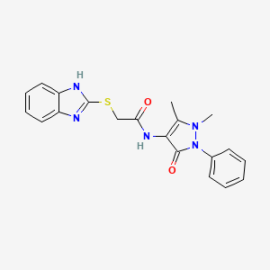 2-(1H-benzimidazol-2-ylthio)-N-(1,5-dimethyl-3-oxo-2-phenyl-2,3-dihydro-1H-pyrazol-4-yl)acetamide