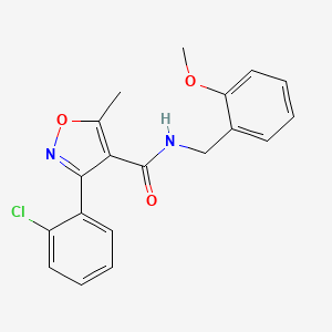 molecular formula C19H17ClN2O3 B3440470 3-(2-chlorophenyl)-N-(2-methoxybenzyl)-5-methyl-4-isoxazolecarboxamide 