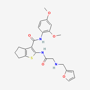molecular formula C23H25N3O5S B3440486 N-(2,4-dimethoxyphenyl)-2-{[N-(2-furylmethyl)glycyl]amino}-5,6-dihydro-4H-cyclopenta[b]thiophene-3-carboxamide 