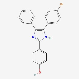 molecular formula C21H15BrN2O B3440492 4-[4-(4-bromophenyl)-5-phenyl-1H-imidazol-2-yl]phenol 
