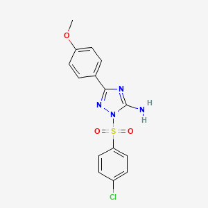 molecular formula C15H13ClN4O3S B3440503 1-[(4-chlorophenyl)sulfonyl]-3-(4-methoxyphenyl)-1H-1,2,4-triazol-5-amine 
