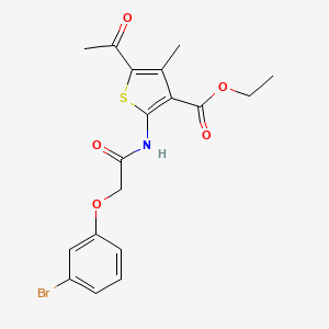 molecular formula C18H18BrNO5S B3440514 ethyl 5-acetyl-2-{[(3-bromophenoxy)acetyl]amino}-4-methylthiophene-3-carboxylate 