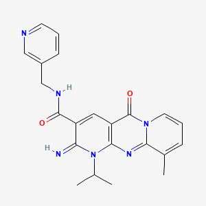 molecular formula C22H22N6O2 B3440529 2-imino-1-isopropyl-10-methyl-5-oxo-N-(3-pyridinylmethyl)-1,5-dihydro-2H-dipyrido[1,2-a:2',3'-d]pyrimidine-3-carboxamide 