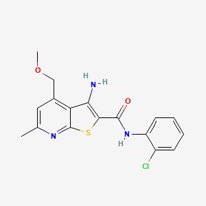 molecular formula C17H16ClN3O2S B3440553 3-amino-N-(2-chlorophenyl)-4-(methoxymethyl)-6-methylthieno[2,3-b]pyridine-2-carboxamide 
