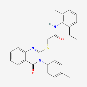 molecular formula C26H25N3O2S B3440557 N-(2-ethyl-6-methylphenyl)-2-{[3-(4-methylphenyl)-4-oxo-3,4-dihydro-2-quinazolinyl]thio}acetamide 