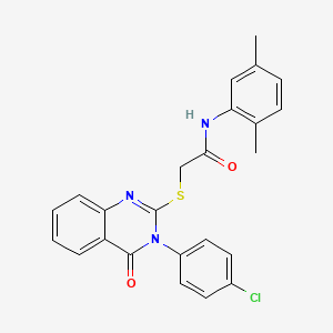 molecular formula C24H20ClN3O2S B3440560 2-{[3-(4-chlorophenyl)-4-oxo-3,4-dihydro-2-quinazolinyl]thio}-N-(2,5-dimethylphenyl)acetamide CAS No. 421578-25-8