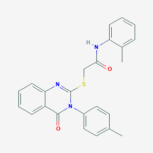 molecular formula C24H21N3O2S B3440575 N-(2-methylphenyl)-2-{[3-(4-methylphenyl)-4-oxo-3,4-dihydro-2-quinazolinyl]thio}acetamide CAS No. 473628-87-4