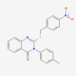 molecular formula C22H17N3O3S B3440583 3-(4-methylphenyl)-2-[(4-nitrobenzyl)thio]-4(3H)-quinazolinone CAS No. 672330-02-8