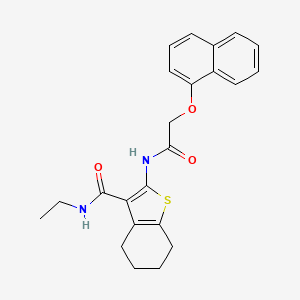 molecular formula C23H24N2O3S B3440586 N-ethyl-2-{[(1-naphthyloxy)acetyl]amino}-4,5,6,7-tetrahydro-1-benzothiophene-3-carboxamide 
