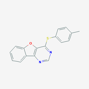 molecular formula C17H12N2OS B344059 4-(4-Methylphenyl)sulfanyl-[1]benzofuro[3,2-d]pyrimidine 