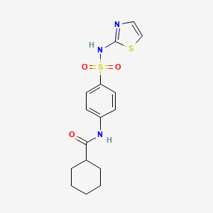 molecular formula C16H19N3O3S2 B3440611 N-{4-[(1,3-thiazol-2-ylamino)sulfonyl]phenyl}cyclohexanecarboxamide 