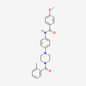 molecular formula C26H27N3O3 B3440652 4-methoxy-N-{4-[4-(2-methylbenzoyl)-1-piperazinyl]phenyl}benzamide 
