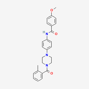 4-methoxy-N-[4-[4-(2-methylbenzoyl)piperazin-1-yl]phenyl]benzamide